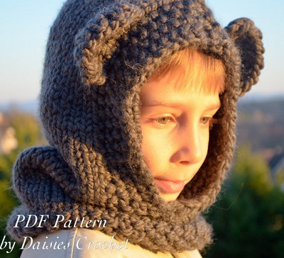 col capuche tricot