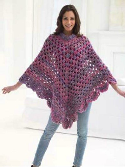 modele poncho crochet adulte
