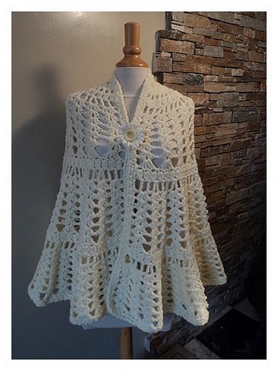 modele poncho crochet adulte