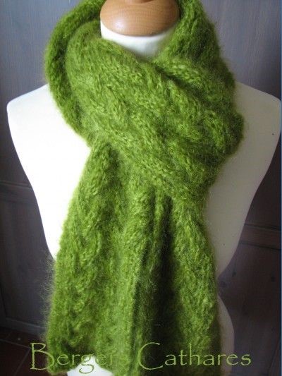modele tricot echarpe mohair