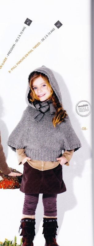 modele tricot poncho fille 2 ans