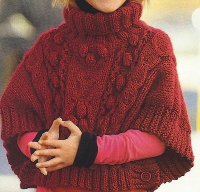 modele tricot poncho fille 2 ans