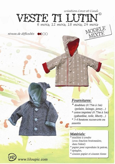 patron veste bebe