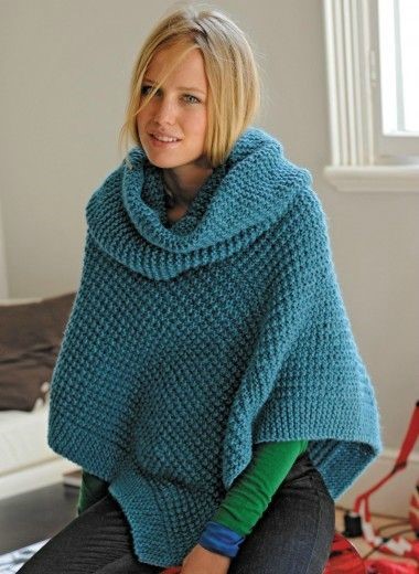 poncho a tricoter modele gratuit