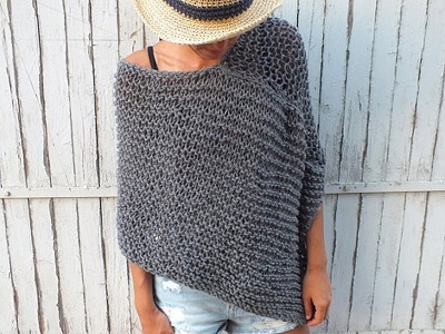 tricoter un poncho pour femme